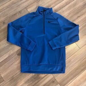 Nike Blue Athletic Quarterzip Pullover Men Small